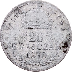 Franz Joseph I., 20 Kreuzer 1870, GYF, Karlsburg