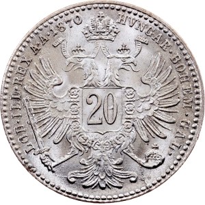 Franz Joseph I., 20 Kreuzer 1870, Vienna