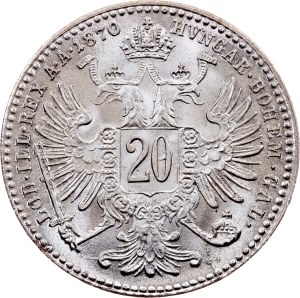 Franz Joseph I., 20 Kreuzer 1870, Vienna