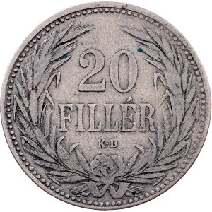 Franz Joseph I., 20 Filler 1892, KB, Kremnitz