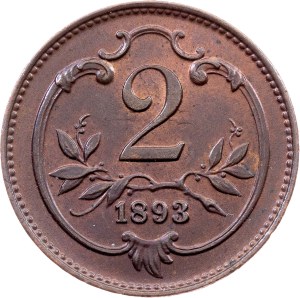 Franz Joseph I., 2 Heller 1893, Vienna