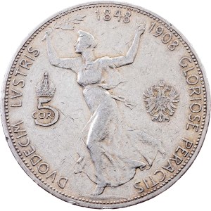 Franz Joseph I., 5 Kronen 1908, Vienna