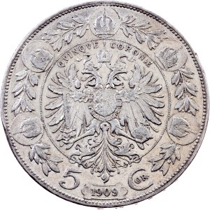 Franz Joseph I., 5 Kronen 1909, Vienna