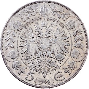 Franz Joseph I., 5 Kronen 1909, Vienna