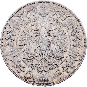 Franz Joseph I., 5 Kronen 1909, Vienna