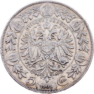 Franz Joseph I., 5 Kronen 1909, Vienna