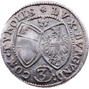 Ferdinand Charles, 3 Kreuzer 1642, Hall