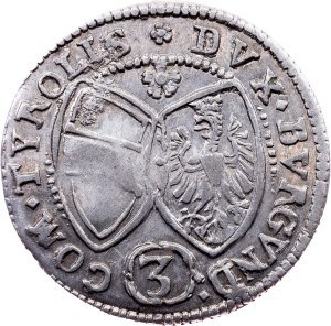 Ferdinand Charles, 3 Kreuzer 1642, Hall