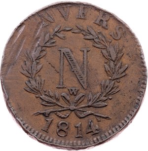 Belgium, 10 Centimes 1814, Wolschot, Antwerp