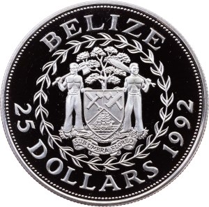 Belize, 25 Dollars 1992