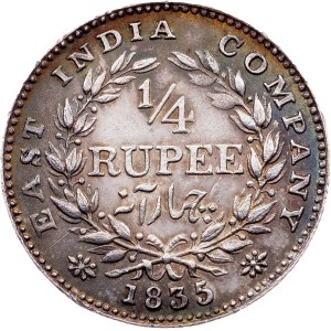 British India, 1/4 Rupee 1835