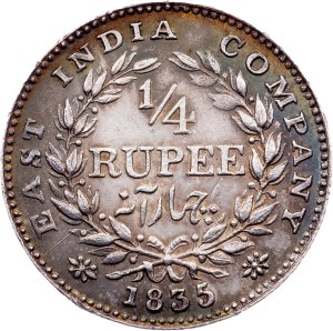 British India, 1/4 Rupee 1835