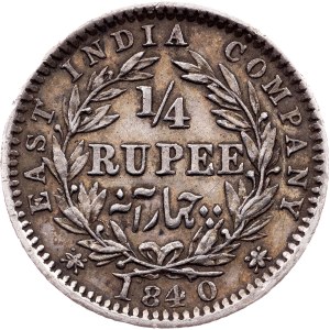 British India, 1/4 Rupee 1840, Madras