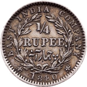British India, 1/4 Rupee 1840, Madras