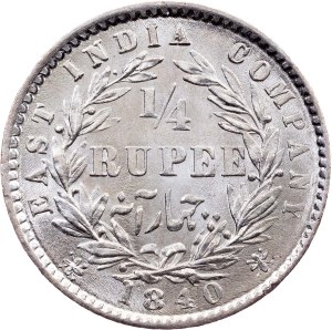 British India, 1/4 Rupee 1840