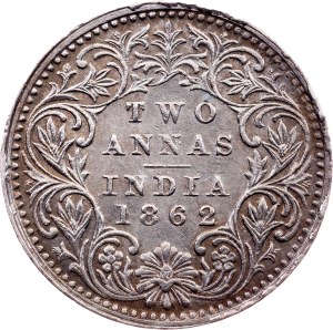 British India, 2 Annas 1862, Bombay