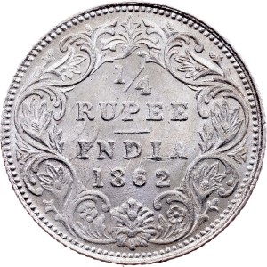 British India, 1/4 Rupee 1862, Calcutta