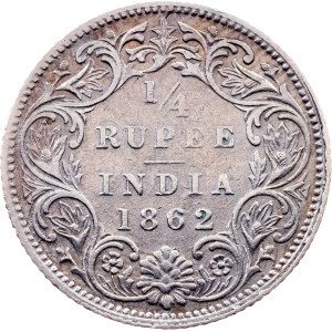British India, 1/4 Rupee 1862, Calcutta