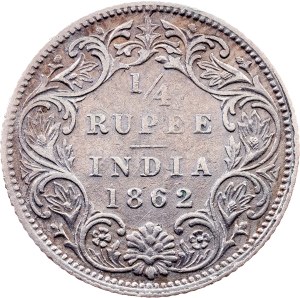 British India, 1/4 Rupee 1862, Calcutta