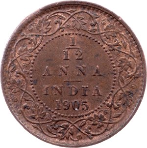 British India, 1/12 Anna 1905, Calcutta