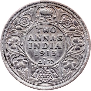 British India, 2 Annas 1913, Bombay