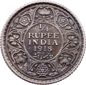 British India, 1/4 Rupee 1918, Calcutta