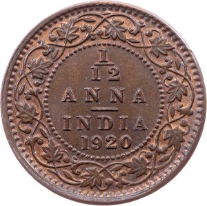 British India, 1/12 Anna 1920, Calcutta