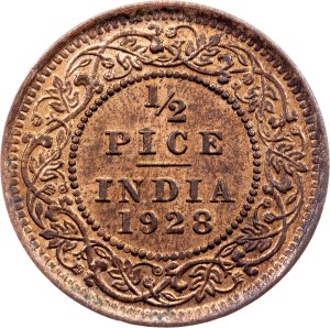 British India, 1/2 Pice 1928, Calcutta