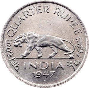 British India, 1/4 Rupee 1947, Bombay