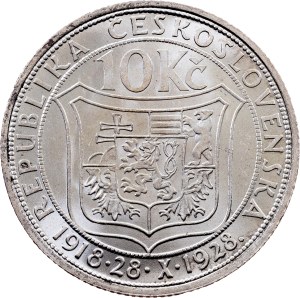 Czechoslovakia , 10 Korun 1928, Kremnitz