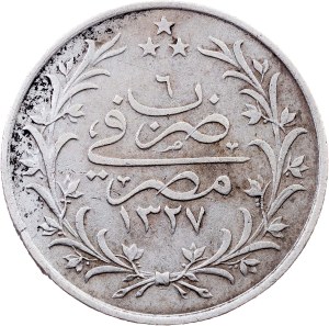 Egypt, 5 Qirsh 1327 (1913), Heaton