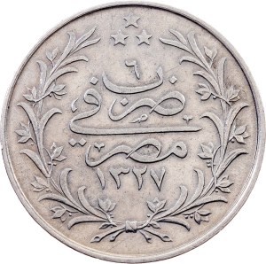 Egypt, 5 Qirsh 1327 (1913), Heaton