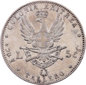 Eritrea, 5 Lire 1891, Rome