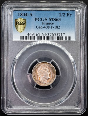 France, 1/2 Franc 1844, A, Paris