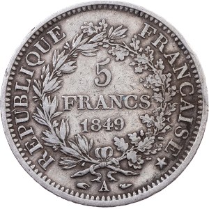 France, 5 Francs 1849, A, Paris