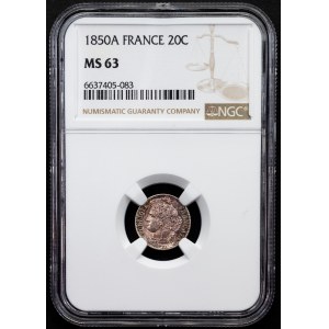 France, 20 Centimes 1850, A, Paris