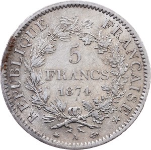 France, 5 Francs 1874, A, Paris