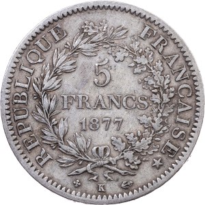 France, 5 Francs 1877, K, Bordeaux