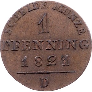 Germany, 1 Pfennig 1821, D, Düsseldorf