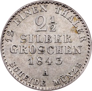 Germany, 2 1/2 Silbergroschen 1843, A, Berlin