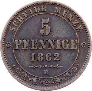 Germany, 5 Pfennige 1862, Dresden