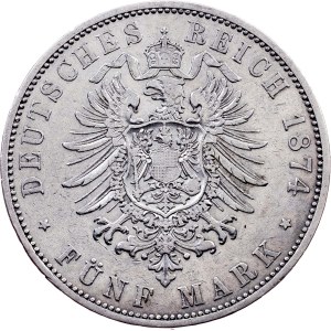 Germany, 5 Mark 1874, F