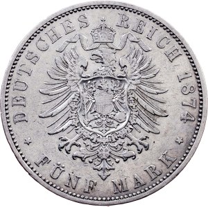 Germany, 5 Mark 1874, F