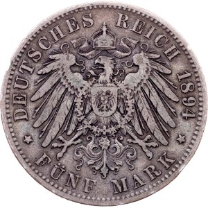 Germany, 5 Mark 1894, D