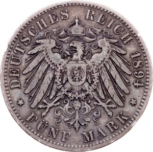 Germany, 5 Mark 1894, D