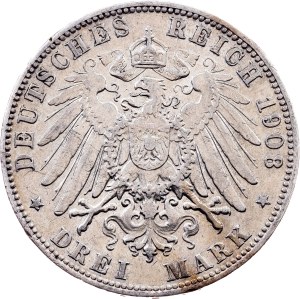 Germany, 3 Mark 1908, J