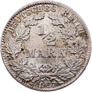Germany, 1/2 Mark 1917, Munich