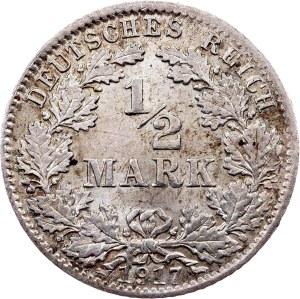 Germany, 1/2 Mark 1917, Munich