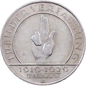 Germany, 3 Reichsmark 1929, G