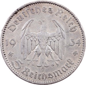 Germany, 5 Reichsmark 1934, A